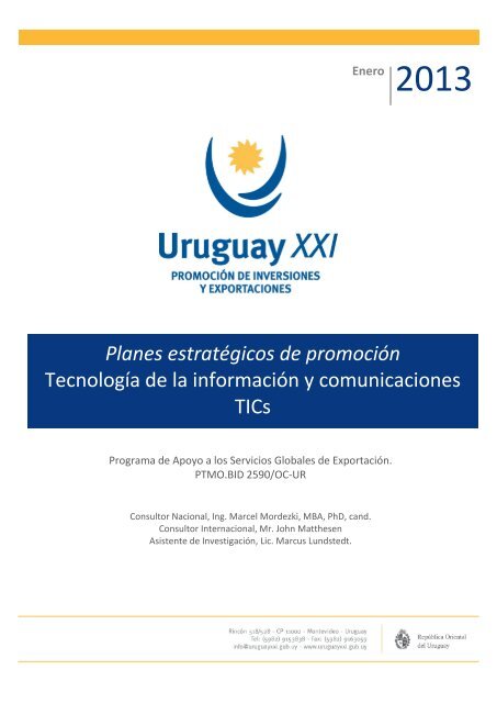TecnologÃ­a de la InformaciÃ³n y Comunicaciones - Uruguay XXI