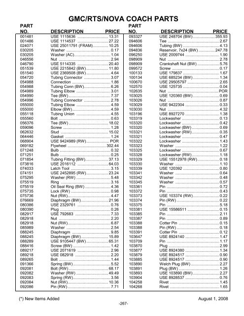 gmc/rts/nova coach parts - ABC Companies