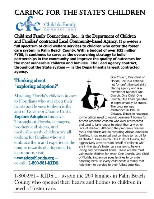 Annual Report to the Community - Florida Department of Children ...