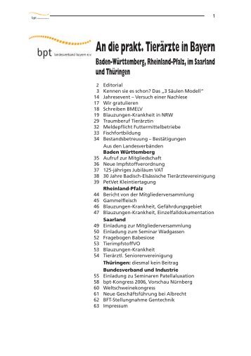 Heft 3/06 - Bundesverband Praktizierender TierÃ¤rzte eV