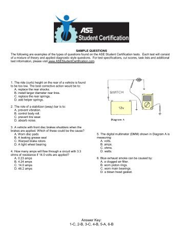 ASE STUDENT CERTIFICATION TEST SPECIFICATIONS AND ...