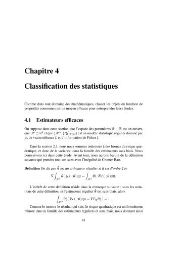 Chapitre 4 Classification des statistiques - ENS de Cachan ...