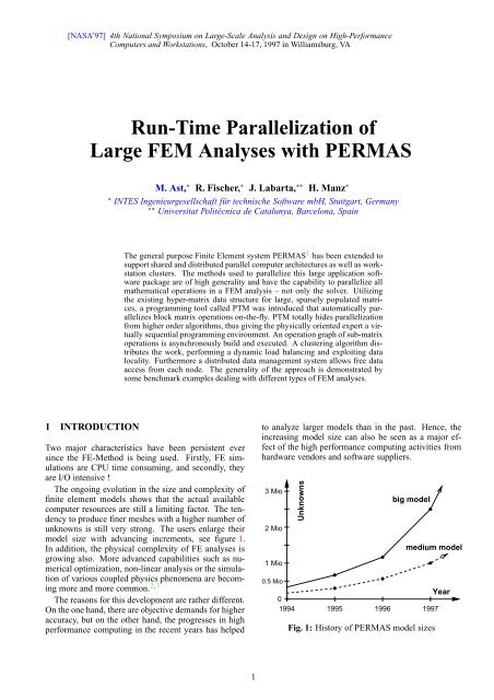 Run-Time Parallelization of Large FEM Analyses with PERMAS - intes