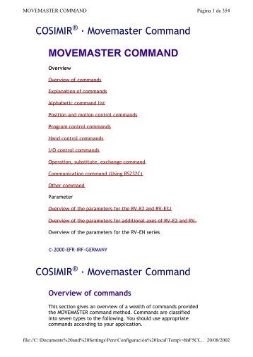 COSIMIR Â· Movemaster Command MOVEMASTER COMMAND ...