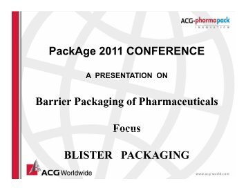 Barrier Packaging for Pharmaceuticals - PackPlus South