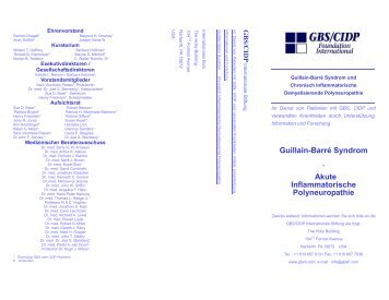 Guillain-BarrÃ© Syndrom - GBS/CIDP Foundation International