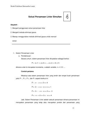 Solusi Persamaan Linier Simultan - iLab