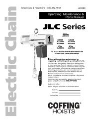 JLC Series, JLC680 - Coffing Hoists, Coffing Hoist Parts