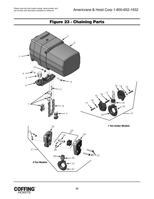 JLC Series, JLC680 - Coffing Hoists, Coffing Hoist Parts