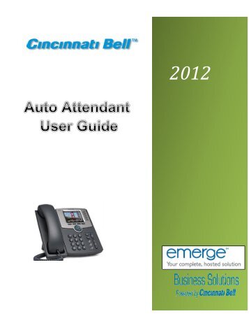 Auto Attendant User Guide - Cincinnati Bell