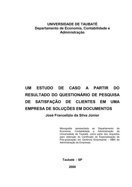 UNIVERSIDADE DE TAUBATÉ - Ppga.com.br