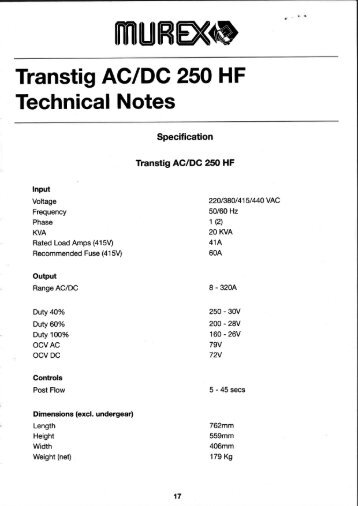 Transtig AC/DC 250HF - Murex