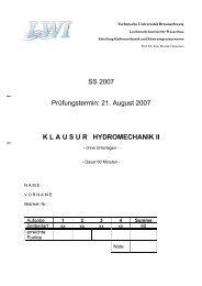 klausur hydromechanik ii - LeichtweiÃ-Institut fÃ¼r Wasserbau ...