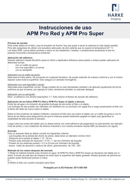 Instrucciones de uso APM Pro Red y APM Pro Super