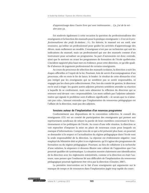 Le leadership distribuÃ© : l'Ã©preuve des rÃ©formes Ã©ducatives - acelf