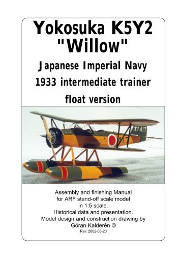 Yokosuka K5Y2 "Willow" - K & W Model Airplanes Inc.