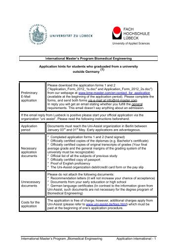 international - Master Biomedical Engineering