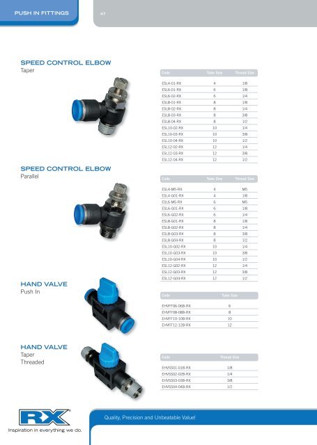 RX Pneumatics Catalogue (RX01-12) - 11.9MB - View - Eriks UK