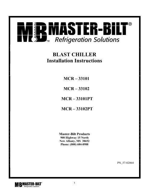 Blast Chiller 4-9-07 - Master-Bilt