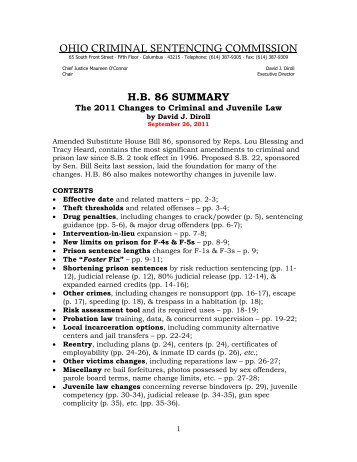 ohio criminal sentencing commission hb 86 summary - Supreme Court