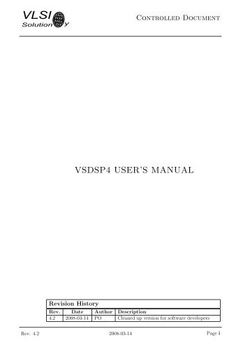 VSDSP4 USER'S MANUAL - VLSI Solution