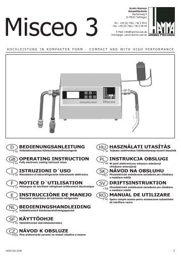 H03013A MISCEO 3 ANLEITUNG.cdr - Armin Hamma Umwelttechnik