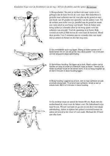 Kundalini Yoga voor de flexibiliteit van de rug. ( KY for ... - Pinklotus