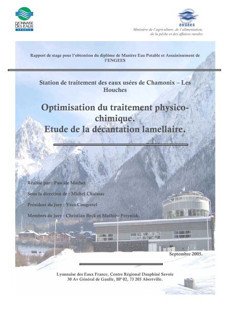 Optimisation du traitement physico- chimique. Etude de ... - ENGEES