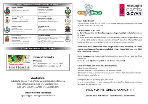 Info Carta Giovani - Comune di Campegine