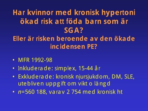 Kronisk hypertoni och graviditet - SFOG