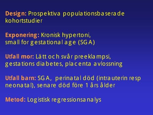 Kronisk hypertoni och graviditet - SFOG