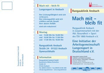 bleib fit Mach mit - bleib fit - Rangauklinik Ansbach GmbH