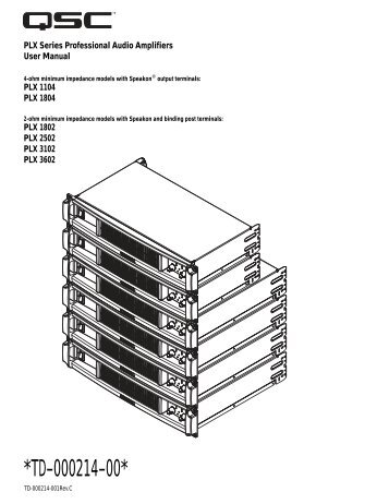 Manual for QSC PLX3602 Professional Power Amplifier