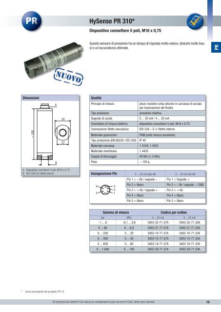 Catalogo Sensore - Hydrotechnik