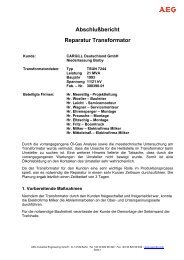 AbschluÃƒÂŸbericht Reparatur Transformator - AEG Industrial Engineering