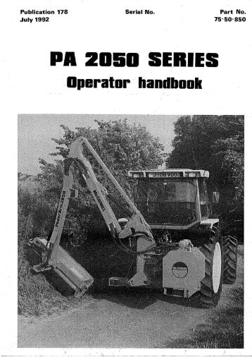 PA 2050 Series Operator Manual - McConnel
