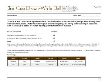 Brown-White belt - Smith Taekwondo Center
