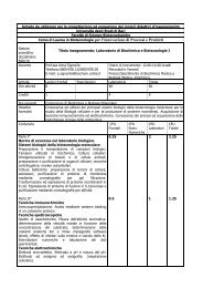 Corso di Laurea in Biotecnologie per l'innovazione di Processi e ...