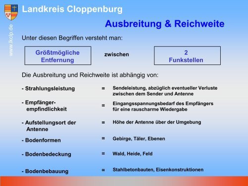 Sprechfunkerlehrgang - beim Kreisfeuerwehrverband Cloppenburg