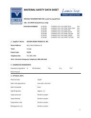 MATERIAL SAFETY DATA SHEET - Becker Arena Products, Inc.