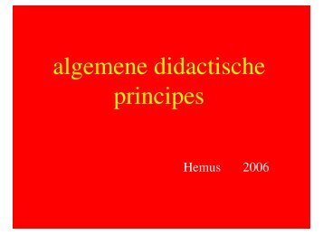 algemene didactische principes - Hemus