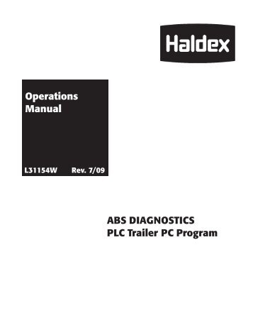 ABS DIAGNOSTICS PLC Trailer PC Program - Haldex