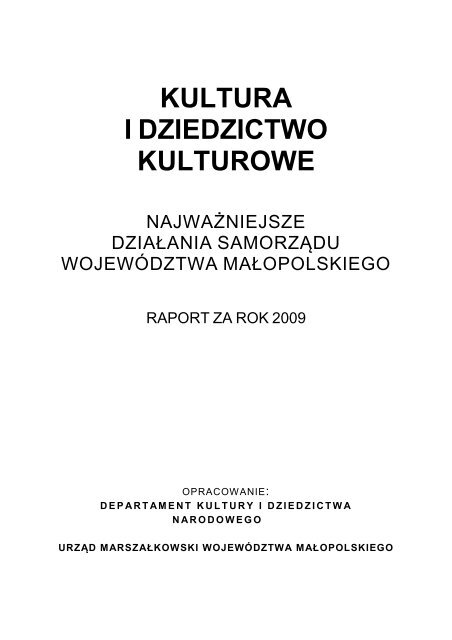 Kultura I Dziedzictwo Kulturowe - Województwo Małopolskie