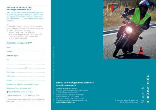 Stage de maÃ®trise moto - Province du Brabant wallon