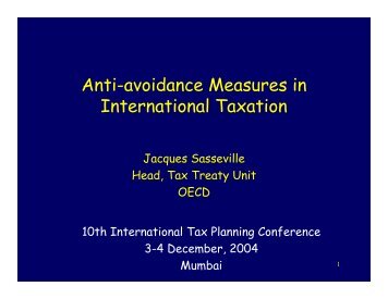 Anti-avoidance Measures in International Taxation - Foundation for ...