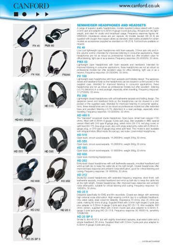 SENNHEISER HEADPHONES AND HEADSETS