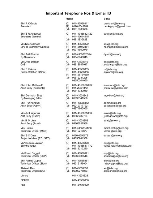 Directory of Corporate Members January 2012 - IETE