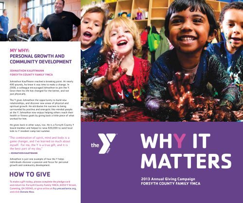 WHY IT MATTERS Annual Giving Campaign - YMCA of Metro Atlanta