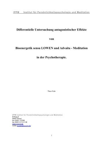 Differentielle Untersuchung antagonistischer Effekte von ...