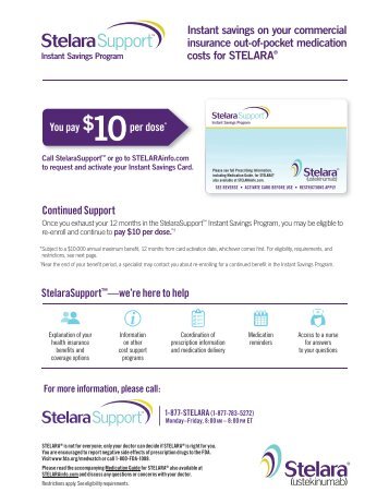 STELARAÂ® Support Instant Savings Program